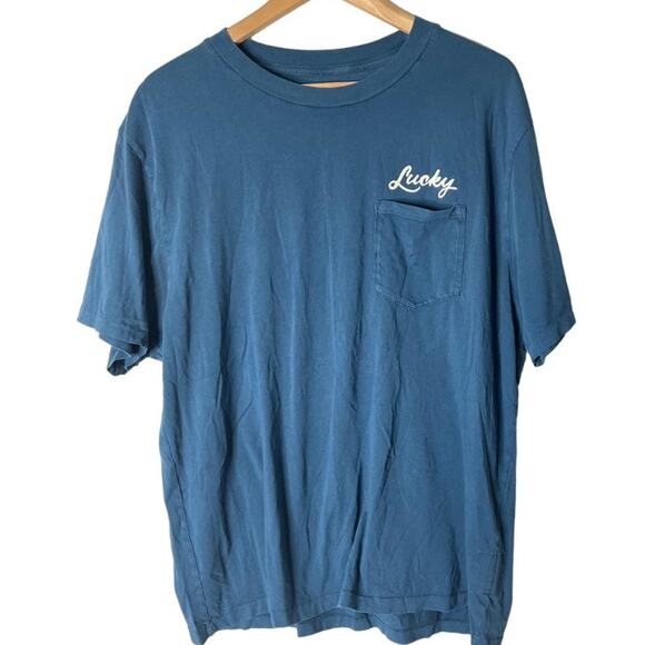 Lucky Brand Other - LUCKY BRAND Blue Pocket Embroidered Short Sleeve Pocket T-Shirt